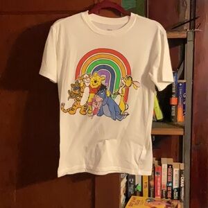 Disney White Short Sleeve Tee with Rainbow Design